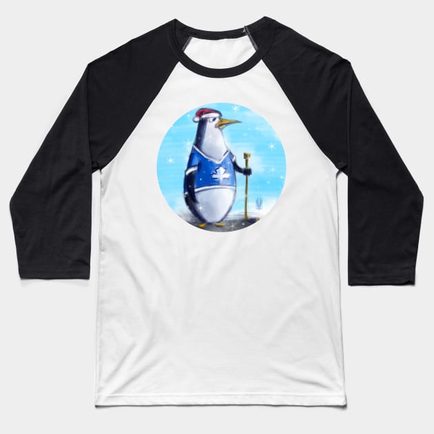 Hockey Penguin Baseball T-Shirt by nickmelia18